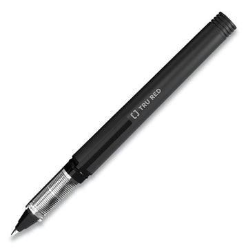 TRU RED™ Roller Ball Pen, Stick, Fine 0.5 Mm, Black Ink, Black Barrel, Dozen freeshipping - TVN Wholesale